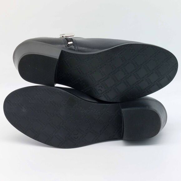 Vionic Millie Black Leather Ankle Booties Women’s 7.5 Side Zip Buckle Low Block - Picture 6 of 11